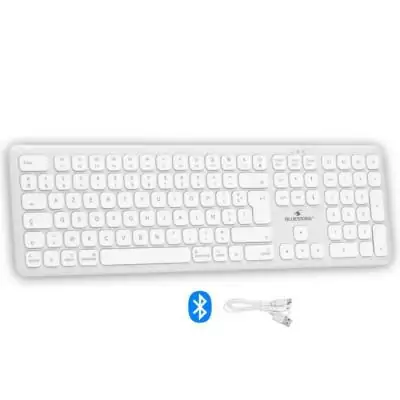 Clavier sans fil Bluetooth - BLUESTORK - MAC - Full size - Compatible Mac - Blanc Clavier sans fil Bluetooth - BLUESTORK - MAC - Full size - Compatible Mac - Blanc