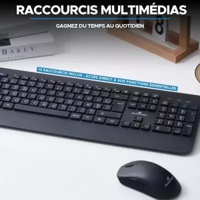 Clavier sans fil - Touches creusées ergonomiques - BLUESTORK - Office R2 - AZERTY Clavier sans fil - Touches creusées ergonomiques - BLUESTORK - Office R2 - AZERTY