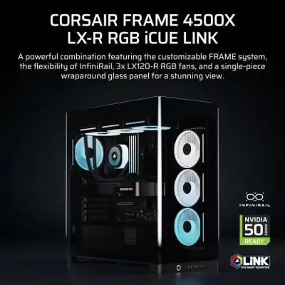 Boitier PC CORSAIR FRAME 4500X LX-R RGB Noir - Refroidissement avec 2 radiateurs