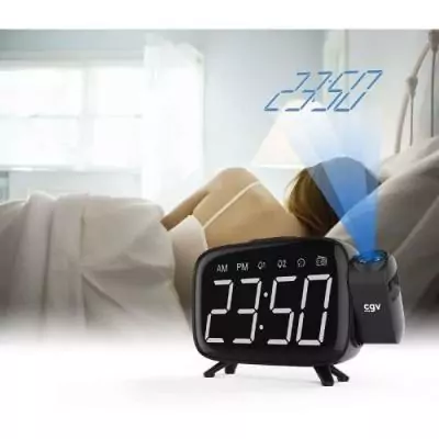 Radio réveil avec projection de l'heure - CGV - CR-P10 - Double alarme - Gros boutons - Utilisation facile Radio réveil avec projection de l'heure - CGV - CR-P10 - Double alarme - Gros boutons - Utilisation facile