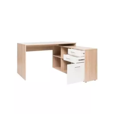 Bureau d'angle London - Style chene sonoma et blanc Bureau d'angle London - Style chene sonoma et blanc