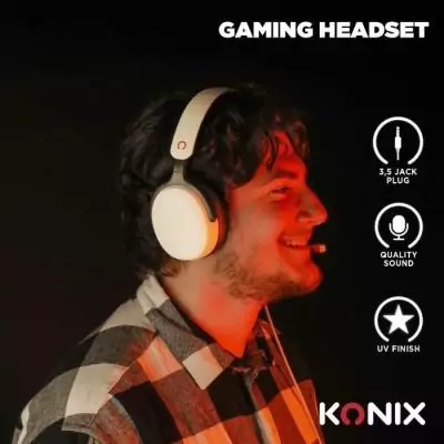 Casque gamer - KONIX - Circum-aural filaire Nexus - Nintendo Switch 2 - Haut-parleurs 40 mm - Micro - Jack 3.5 mm - Blanc Casque gamer - KONIX - Circum-aural filaire Nexus - Nintendo Switch 2 - Haut-parleurs 40 mm - Micro - Jack 3.5 mm - Blanc