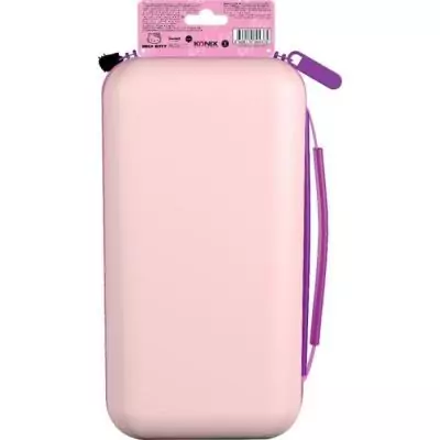 Housse de protection et transport - KONIX - Hello Kitty Nintendo Switch 2 - Rangement accessoires - Motif 3D - Rose