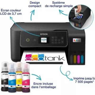 Imprimante EPSON Ecotank ET-2870 Wi-Fi - 3 ans d'encre inclus