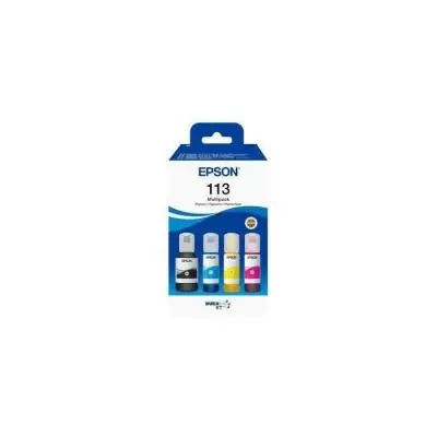 Pack 4 Bouteilles Encre EPSON EcoTank 113 - Noir Jaune Cyan Magenta