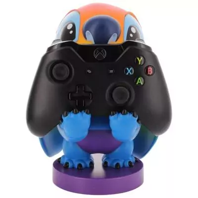 Figurine Disney Stitch Rainbow - EXQUISITE GAMING - Cable Guys - Support écouteurs, smartphone ou petit accessoire - 20 cm