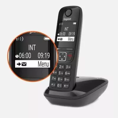 Téléphone Fixe Gigaset AS690 Noir - Pack de 1 Téléphone sans Fil