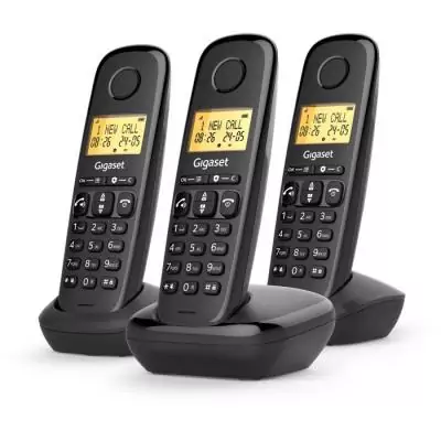 Trio de Téléphones Fixes GIGASET Basic 100 - Mains Libres & Répertoire 50 Contacts