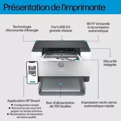 Imprimante HP LaserJet M209dw: Impression laser noir et blanc