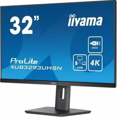 Ecran PC - IIYAMA - 32'' - UHD - 60Hz - Dalle IPS - 4ms - Ajustable en hauteur - XUB3293UHSN-B5