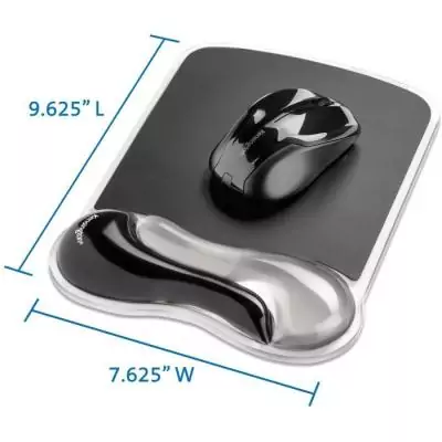Kensington, Tapis de souris avec repose-poignet, Duo gel, Noir et fumé Kensington, Tapis de souris avec repose-poignet, Duo gel, Noir et fumé