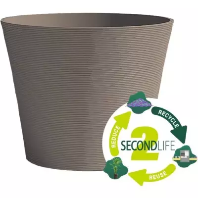 Pot de fleurs GARDEN ID Green Care Taupe - 40 x 34 cm - 10 ans garantie Pot de fleurs GARDEN ID Green Care Taupe - 40 x 34 cm - 10 ans garantie