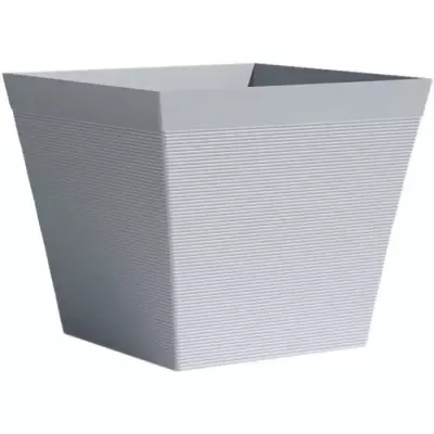 Pot carré GARDEN ID - 100% recyclé - Bleu-Gris - 29 x 26 cm - Garanti 10ans