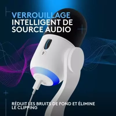 Microphone Logitech G Yeti GX gaming RVB dynamique avec LIGHTSYNC pour PC/Mac - Blanc Microphone Logitech G Yeti GX gaming RVB dynamique avec LIGHTSYNC pour PC/Mac - Blanc