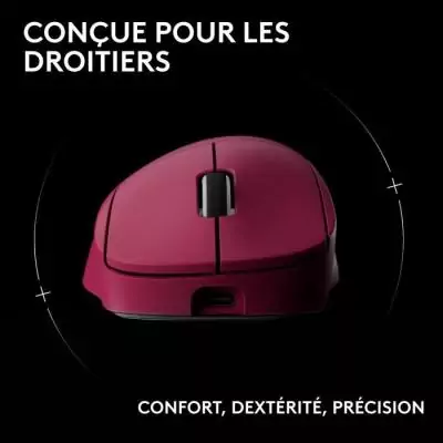 Souris Gamer Ultra Légère Logitech G Pro X Superlight 2 DEX Rose - Sans Fil