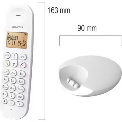 Téléphone fixe sans fil - LOGICOM - DECT ILOA 150 SOLO - Blanc - Sans répondeur Téléphone fixe sans fil - LOGICOM - DECT ILOA 150 SOLO - Blanc - Sans répondeur