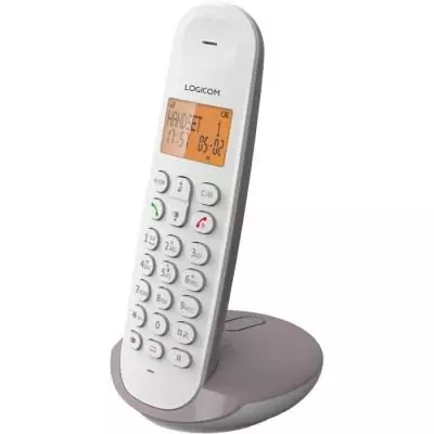 Téléphone fixe sans fil LOGICOM DECT ILOA 155T SOLO Taupe - Répondeur intégré
