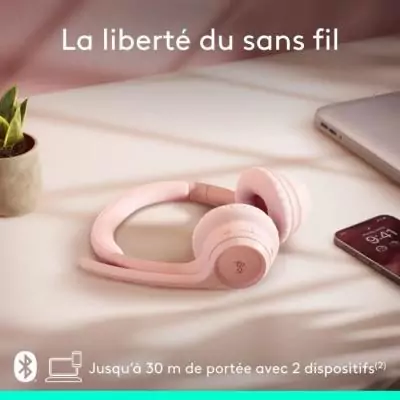 Casque Sans fil Logitech Zone 300 Bluetooth Rose - Anti-parasite