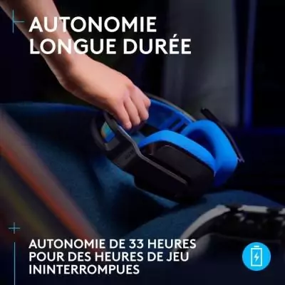 Casque de jeu sans fil Logitech G535 Lightspeed - PS5, PS4, PC - Noir/Bleu