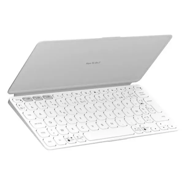 Etui clavier - Logitech - Keys to go 2 - AZERTY - Universel - Gris pâle