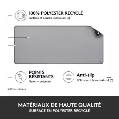 Tapis de souris - Logitech - Desk Mat - Studio Série - Gris Tapis de souris - Logitech - Desk Mat - Studio Série - Gris
