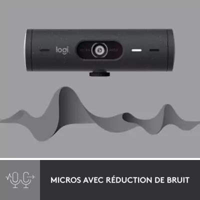 Webcam - Full HD 1080p - Logitech - Brio 500 - Microphone intégré - Graphite