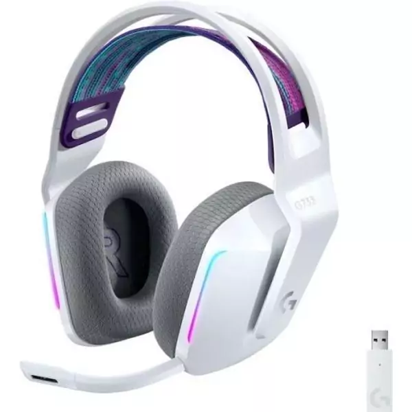 Casque gamer - Sans fil - Logitech G - G733 Lightspeed - PS5, PS4, PC, MAC - Blanc