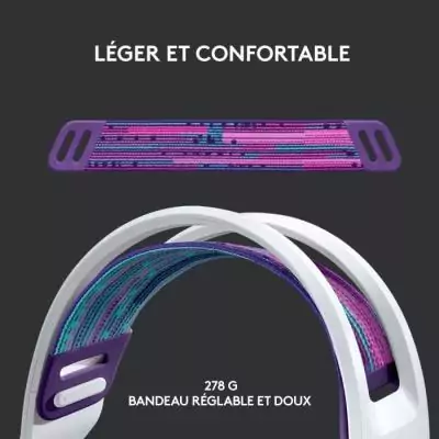 Casque Gamer Sans Fil Logitech G733 Lightspeed Blanc - PS5/PS4/PC/MAC