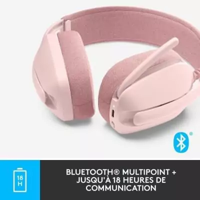 Casque Sans Fil Logitech Zone Vibe 100 Rose - Bluetooth Anti-parasite