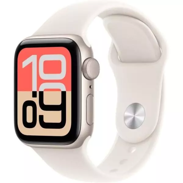 Apple Watch SE 3&nbsp;GPS - 40mm&nbsp;- Boîtier Starlight Aluminium - Bracelet Starlight Sport Band - S/M