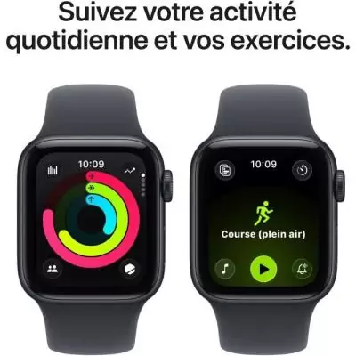 Apple Watch SE 3 GPS 40mm - Design Midnight Aluminium - Bracelet Sport Band Midnight - S/M