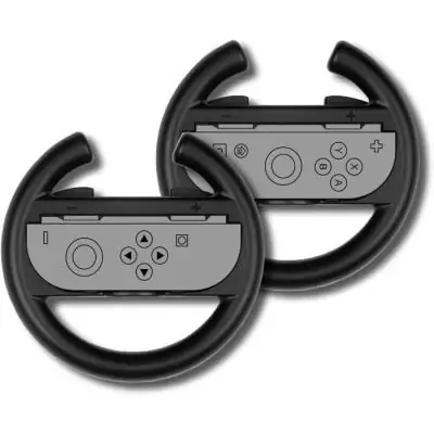 Paire de volants de course - Manettes Joy-Con Nintendo Switch 2 - Konix - Plastique - Noir Paire de volants de course - Manettes Joy-Con Nintendo Switch 2 - Konix - Plastique - Noir