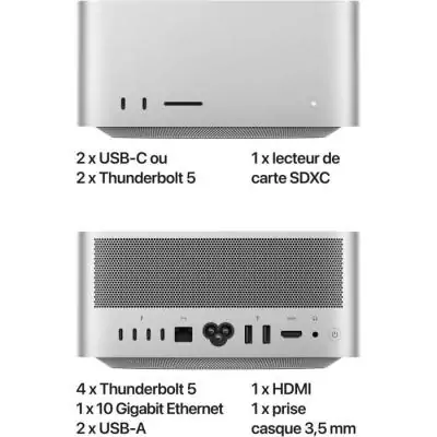 Apple - Mac Studio - 1To SSD - 96Go RAM - Puce M3 Ultra chip - CPU 28 coeurs - GPU 60 coeurs 2025