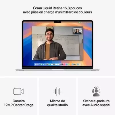 Nouveau MacBook Air M4 (2025) - Performances ultimes - 16Go RAM, 256Go Stockage - Argent