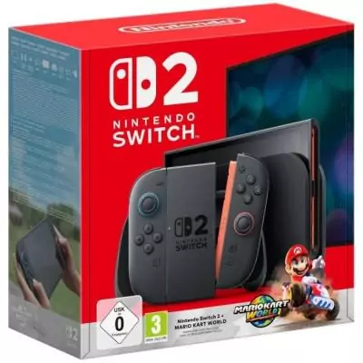 Console Nintendo Switch 2 Bleu Clair & Rouge Clair + Mario Kart World