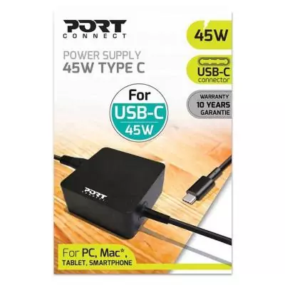 PORT Connect Alimentation secteur PC Mac tablette & smartphone TYPE USB-C 45W
