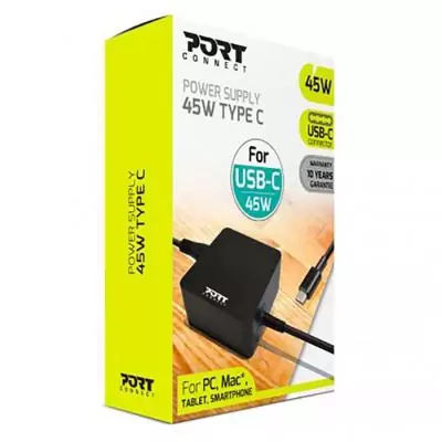 PORT Connect Alimentation secteur PC Mac tablette & smartphone TYPE USB-C 45W PORT Connect Alimentation secteur PC Mac tablette & smartphone TYPE USB-C 45W