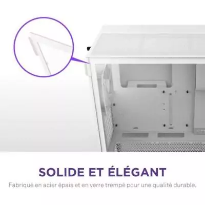 Boitier PC Compact ATX NZXT H5 Flow Blanc - CC-H52FW-01 Boitier PC Compact ATX NZXT H5 Flow Blanc - CC-H52FW-01