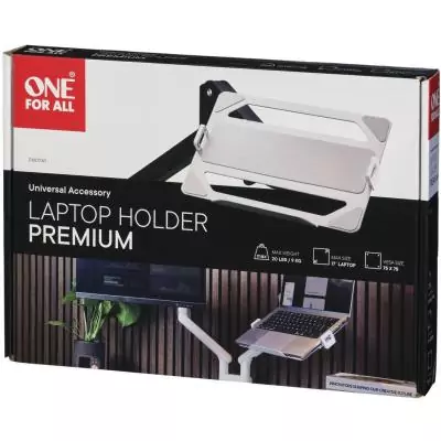 Support pour ordinateur portable - ONE FOR ALL - Vesa 75 - 10 a 17'' max - 9 kgs max - Réglage de la largeur - Rebord de sécur