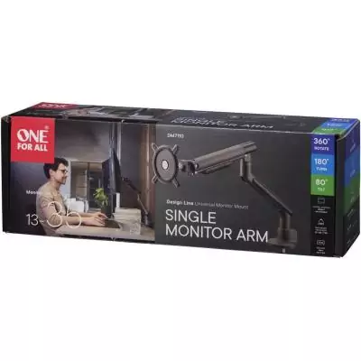 Support moniteur Dynamic - ONE FOR ALL - Vesa 100 - Simple Bras - 13 et 32'' - 8kgs max - Hauteur réglable - Noir Support moniteur Dynamic - ONE FOR ALL - Vesa 100 - Simple Bras - 13 et 32'' - 8kgs max - Hauteur réglable - Noir