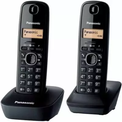 Panasonic KX-TG1612FRH | Téléphone Numérique Sans Fil, Base + 2 Combinés, ID Appelant, Batterie Longue Durée, LCD, Rappel
