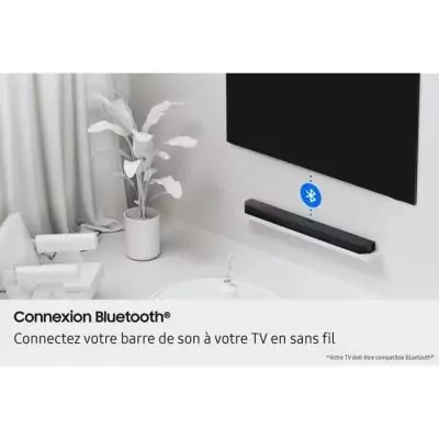 SAMSUNG HW-B66CF - Barre de son Series 3.1ch - Caisson sans fil 6,5'' - HP Central - Adaptative Sound Lite SAMSUNG HW-B66CF - Barre de son Series 3.1ch - Caisson sans fil 6,5'' - HP Central - Adaptative Sound Lite