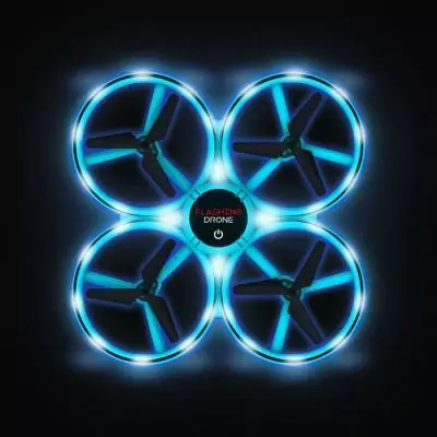 Mini drone lumineux avec double télécommande - FLYBOTIC - Looping 360 - Bleu