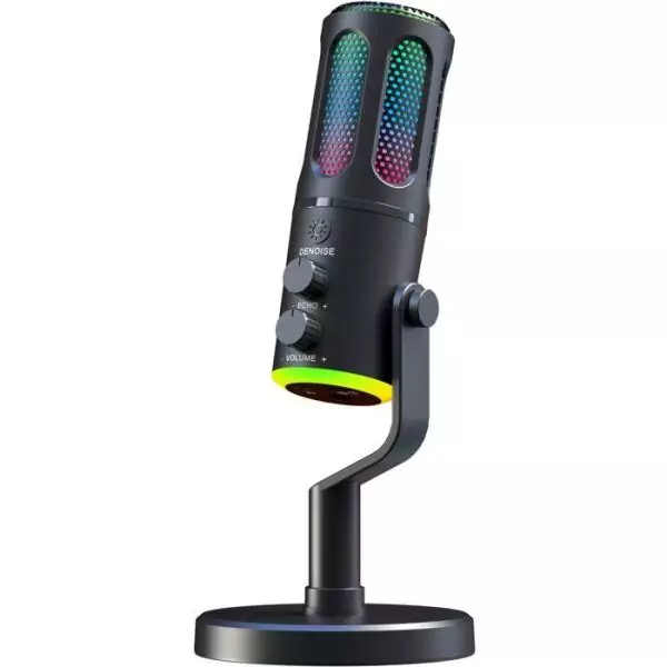 Microphone Gaming RGB Streaming - THE G-LAB - K-MIC-NEON - Compatible multiplateformes et logiciel - Qualité audio pro - Noir