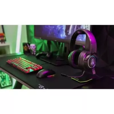 Casque Gamer sans fil The G-Lab KORP IRIDIUM : Microphone RGB pour PC/PS4/Xbox One - Noir