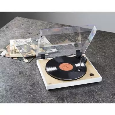 Platine vinyle THOMSON TT301 - Design bois et blanc - Tete de lecture Audio-Technica AT3600L - 33 et 45 tours Platine vinyle THOMSON TT301 - Design bois et blanc - Tete de lecture Audio-Technica AT3600L - 33 et 45 tours