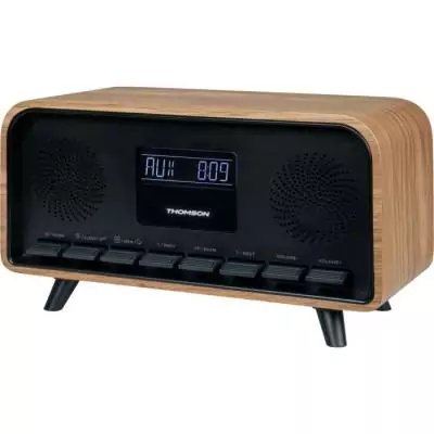 Réveillez-vous en douceur avec ce Radio-réveil Bluetooth Thomson Vintage Cosy • Double alarme • Chargeur USB-C • Alim. 230V