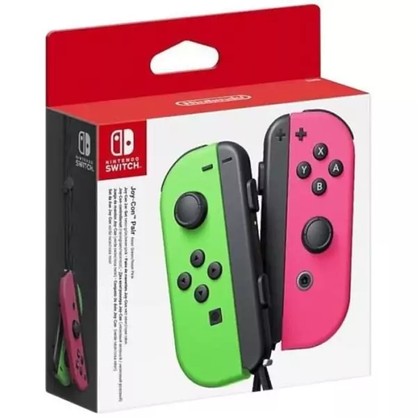 Paire de manettes Joy-Con Vert Néon & Rose Néon pour Nintendo Switch