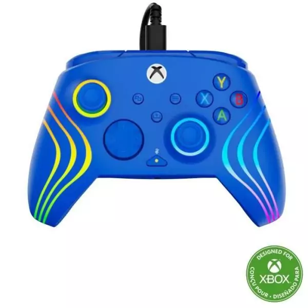 Manette de jeu - Xbox Series X|S, Xbox One et PC - Afterglow Wave - RGB - Filaire - Bleu - TURTLE BEACH