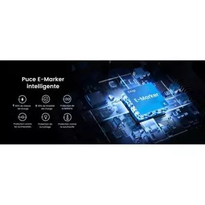 Câble USB-C - UGREEN - Câble renforcé type C vers C - 1 m - 100W - Noir Câble USB-C - UGREEN - Câble renforcé type C vers C - 1 m - 100W - Noir